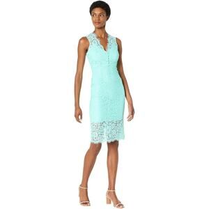 Bardot  Milana Lace Dress Women's 10 Sky Blue Sleeveless V-Neck Knee Len…